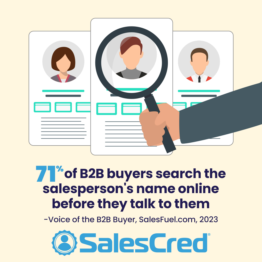 Search Salesperson Name, Google, LinkedIn, B2B, B2B Intelligence, Sales Intelligence, buyer behavior, Voice of the B2B Buyer, SalesFuel SalesCred