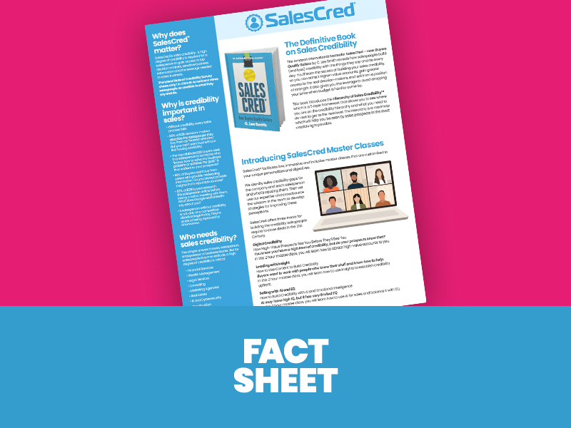 SalesCred, Fact Sheet, Sales Credibility, Credibility, B2B Sales, Sales Intelligence, SalesCred PRO